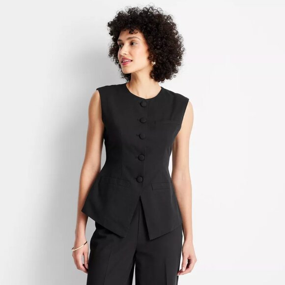 Jenee Naylor Tops - NWT Target Future Collective Jenee Naylor Black Waistcoat Button Up Vest Sz 4